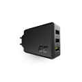 Cargador de red Usb x3 / 30w / Negro / Chargc03 / Greencell