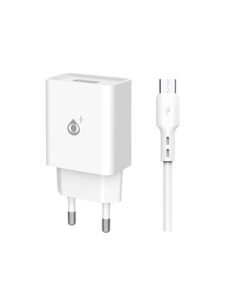 Cargador de red Usb + Cable Microusb / 12w / Blanco / Basic Clover / NA0346 / One+