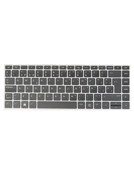 Teclado compatible para portátil HP 640 G4 / 640 G5 Marco Plata / Conector estrecho