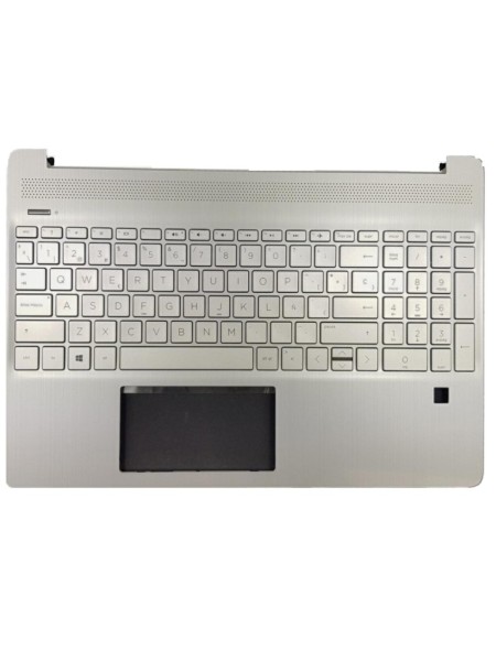 Top case + Teclado compatible para portátil HP 15S-EQ / 15S-FQ Plata retroiluminado L60341-071