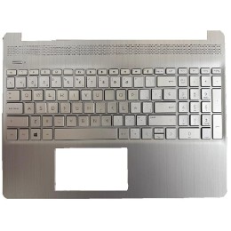 Top case + Teclado compatible para portátil HP 15S-EQ / 15S-FQ Plata V.2