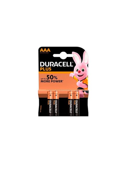 Pilas Duracell Alcalinas LR03 Plus AAA 1.5V (4 unid.)