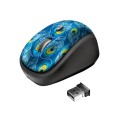 Ratón Inalámbrico Trust Peacock Yvi / 1600 Dpi / 4 Botones / Diseño Colorido / 23388