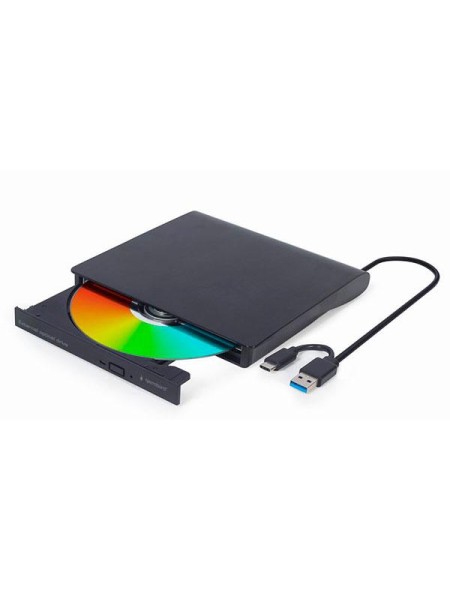 Grabadora Externa CD/DVD Gembird / USB 3.1 / Type-C / Negra / DVD-USB-03
