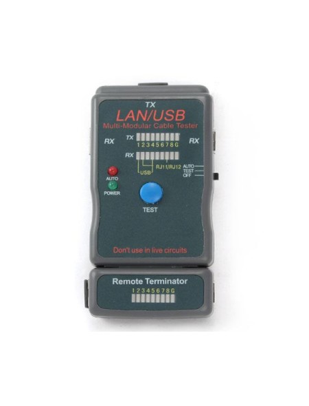 Tester para cables RJ45 / RJ11 / USB / Nct-2