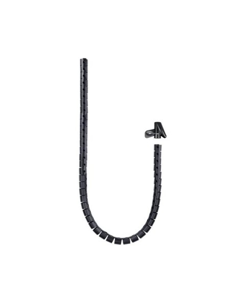 Organizador de cables Flexible en espiral + Pinza 25mm / 1m / Negro /  10.36.0001-bk