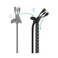 Organizador de cables Flexible en espiral + Pinza 25mm / 1m / Negro /  10.36.0001-bk