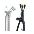 Organizador de cables Flexible en espiral + Pinza 25mm / 1m / Negro /  10.36.0001-bk