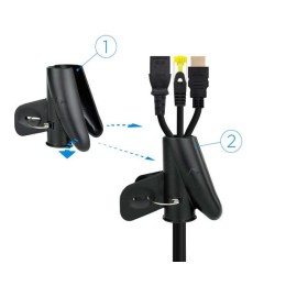 Organizador de cables Flexible en espiral + Pinza 25mm / 2m / Negro /  10.36.0002-bk