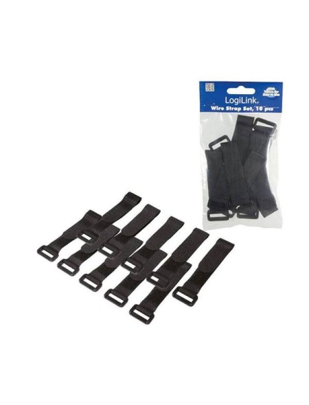 Organizador de cables con velcro Logilink Kab0056 (10 uds)