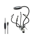Soporte Soldadura Newacalox / 4 Brazos / Lampara Led con lupa