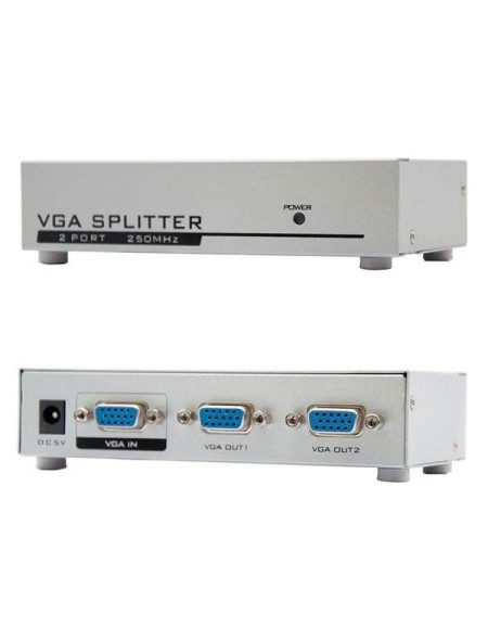 Splitter VGA 2 monitores x 1 pc con alimentacion / Nanocable / 10.25.0002