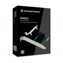 Tarjeta controladora Conceptronic Pci Express a Sata 3 / 4 Puertos  / Emrick03g