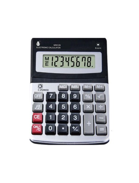 Calculadora de 8 Digitos / Nr9129 / Pantalla Lcd Grande / Gris / One+