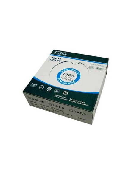 Bobina 100 metros exterior Cat.6 UTP rigido awg24 polietileno / Negro / Nanocable 10.20.0502-ext-bk