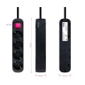 Regleta 4 Tomas Nanocable / Proteccion infantil / Negra / con Interruptor / 10.37.0004-bk