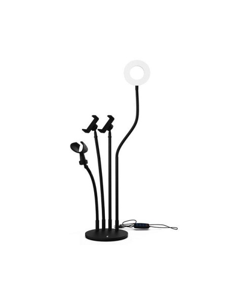 Anillo de Luz led Tree 4 en 1 de mesa Nr9104 2xSoportes Flexibles Movil  1x Soporte Microfono