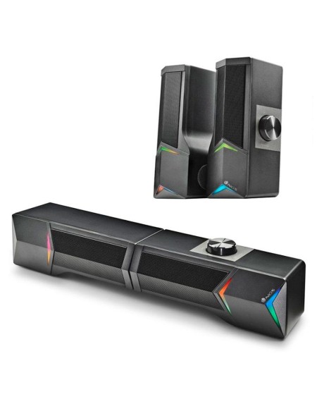 Altavoces 2.0 - Barra de Sonido Bluetooth 5.0 NGS GSX-B1200 / 12w / Rgb Led  / Jack 3.5mm / Negro