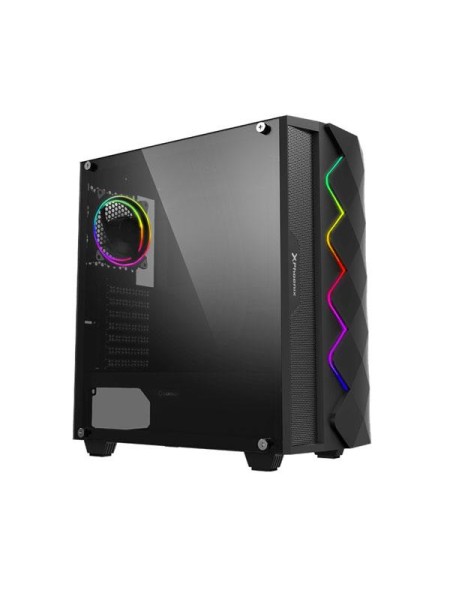 Caja ATX Gaming Phoenix Black Diamond Cristal Templado Tira Led Argb Filtros antipolvo