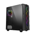 Caja ATX Gaming Phoenix Black Diamond Cristal Templado Tira Led Argb Filtros antipolvo