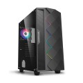 Caja ATX Gaming Phoenix Black Diamond Cristal Templado Tira Led Argb Filtros antipolvo