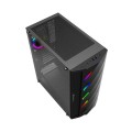 Caja ATX Gaming Phoenix Black Diamond Cristal Templado Tira Led Argb Filtros antipolvo
