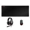 Raton Rgb + Alfombrilla XL + Auriculares 7.1 Mars Gaming MCPPRO / 9800 Dpi / Super Bass 50mm / Negro