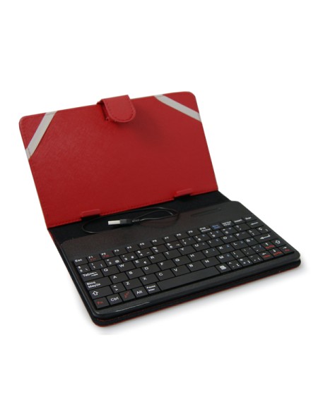 Funda universal tablet 6-7 pulgadas con teclado Bluetooth roja