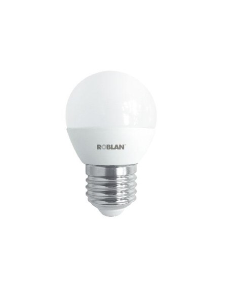 Bombilla LED Roblan e27 esferica / A+ / 5w / luz dia / 6500k / 470lm / 220-240v