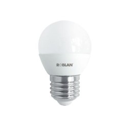 Bombilla LED Roblan e27 esferica / A+ / 5w / luz dia / 6500k / 470lm / 220-240v