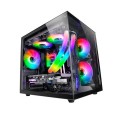 Caja Micro ATX Mars Gaming MC-VIEW Negra / Frontal - Lateral cristal templado continuo / Doble camara / Sin ventiladores