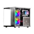 Caja Micro ATX Mars Gaming MC-VIEW Negra / Frontal - Lateral cristal templado continuo / Doble camara / Sin ventiladores