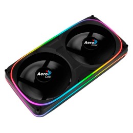 Ventilador interno Gaming Dual 240x120mm Aerocool Astro ARGB / 2x Fan 120mm / Negro