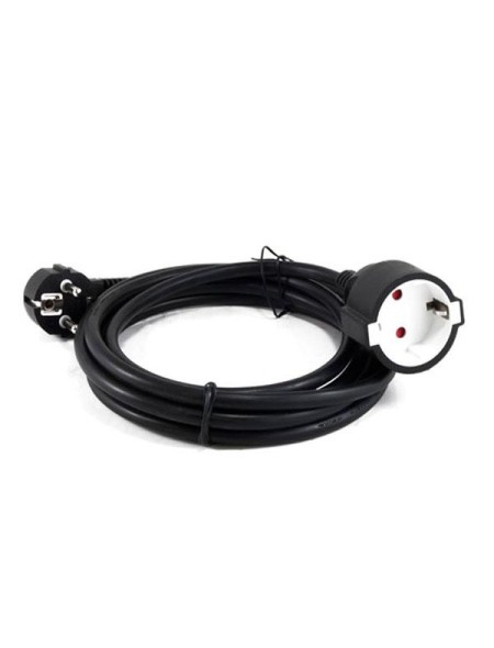 Cable prolongador / alargadera de corriente Schuko 3go / 3m / 16a / 3600w / Negro / AL3M