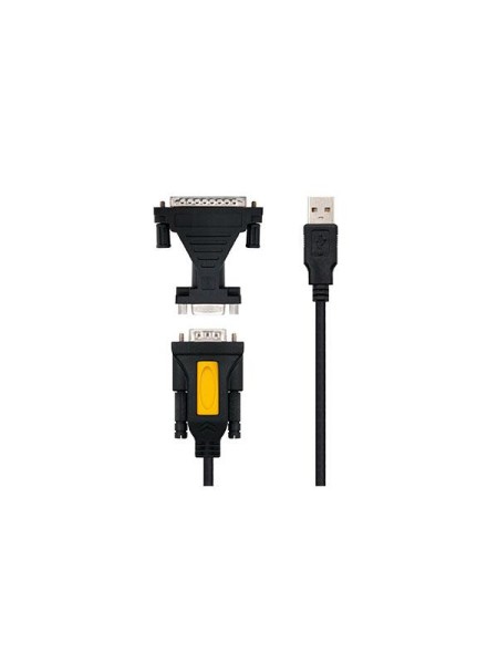 Cable USB a Serie Rs232 M/M+ Adaptador Paralelo Db9 a Db25 H/M / 1.8m / Nanocable 10.03.0002