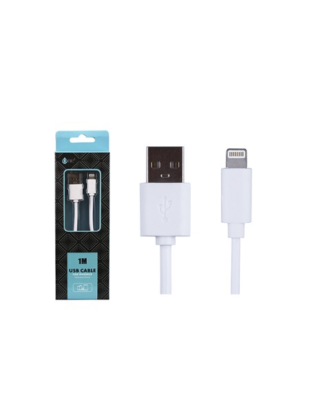 Cable datos USB 2.0 a Lightning IPhone 5-14 / 1m / 3.4a / AA101 / Blanco / One+