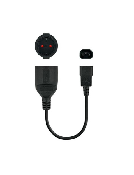 Cable adaptador C14 macho a Cee7 schuko hembra 25cm / C-10.22.0901