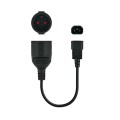 Cable adaptador C14 macho a Cee7 schuko hembra 25cm / C-10.22.0901