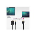 Cable adaptador HDMI a VGA + Audio + USB (Cables 1.8 Metros) Negro / Nanocable 10.15.4350