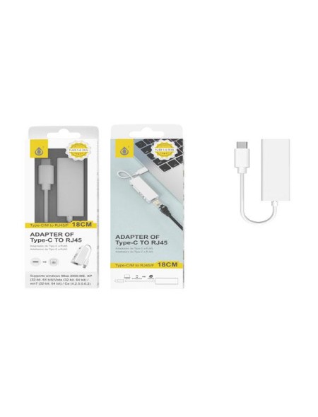 Adaptador conversor Type-C a Ethernet 10/100mb / RJ45 / 18cm / NB1436 / One+