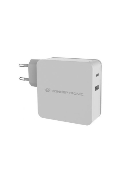 Cargador de red Usb + Type-C / 60w / Blanco / Althea / Conceptronic / ALTHEA02W