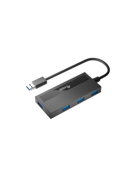 Hub 4 puertos USB 3.2 Equip / Negro/ EQ128956 / Incluye Adaptador Type-C