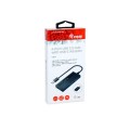 Hub 4 puertos USB 3.2 Equip / Negro/ EQ128956 / Incluye Adaptador Type-C