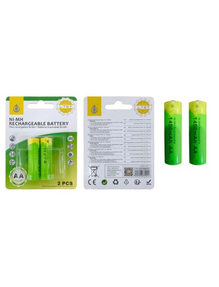 Pilas Recargables AA LR06 / 1400mAh / 1.2V /  LT67 / Pack 2 uds / One+