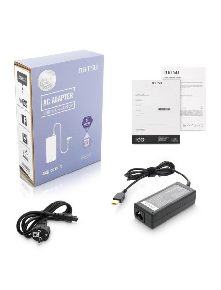 Cargador para portátil Lenovo 65W 20V 3.25A Conector Rectangular Mitsu