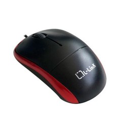 Raton óptico Usb L-Link  Negro-Rojo / 1.200 Dpi / Ambidiestro / LL-2080-R