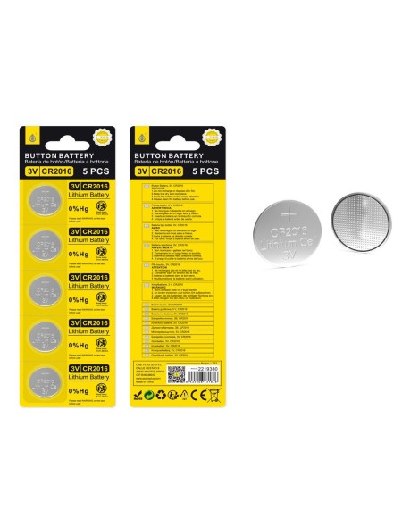 Pila boton litio LT62 Cr2016 3v / 5 uds / One + / 2219380