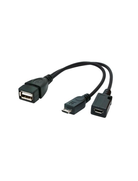 Cable OTG USB hembra tipo A a Micro-USB macho y hembra / a-otg-afbm-04