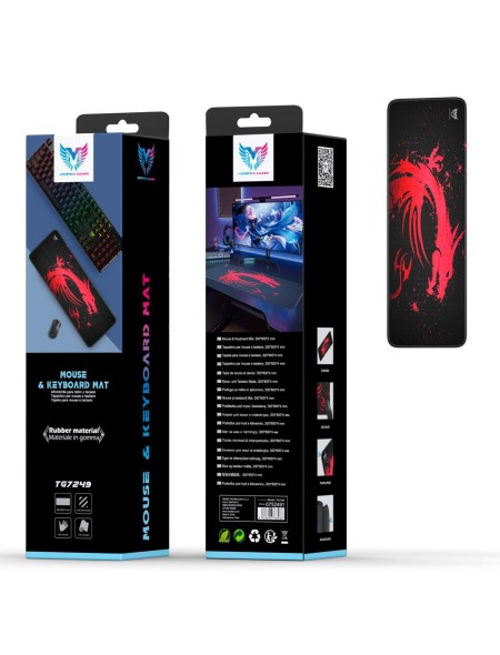 Alfombrilla Gaming TG7249 Dragon Rojo / 800x300x4mm / MTK / 0752491