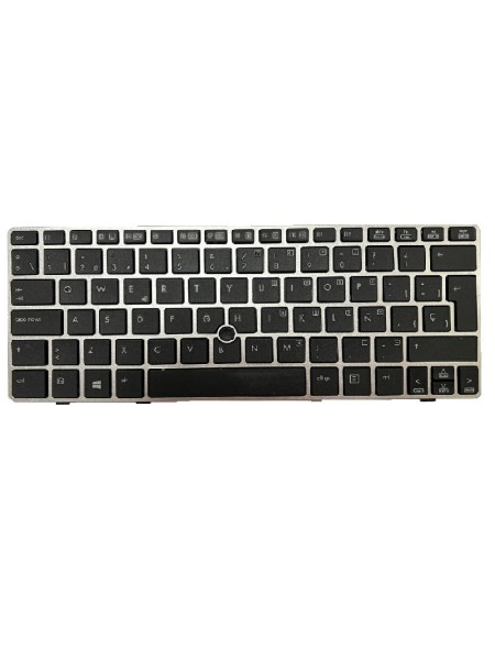 Teclado compatible para portátil HP Elitebook 2560p / 2570p / Español / Marco Plata + Trackball